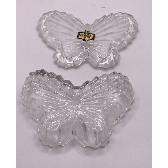 Forever Crystal Butterfly Trinket Box 24% Lead Crystal Rings Necklaces Earrings - Picture 8 of 9